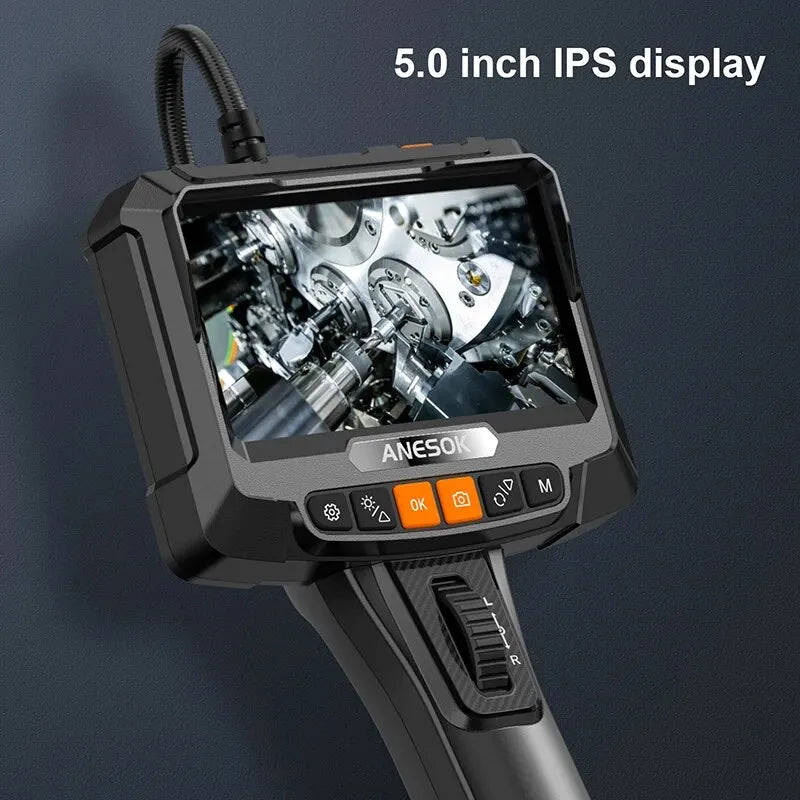 360° Articulating Industrial Endoscope 5" IPS 1080P 8-5mm-single-lens 1m by HitMyNeed