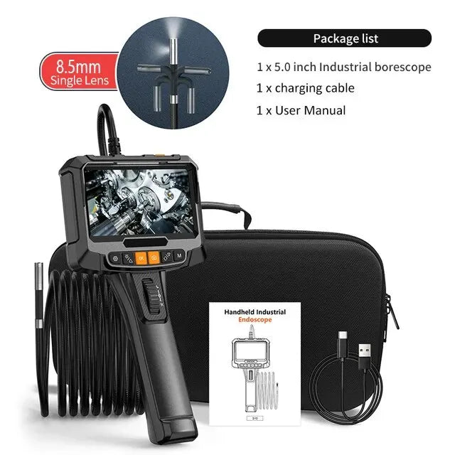 360° Articulating Industrial Endoscope 5" IPS 1080P by HitMyNeed