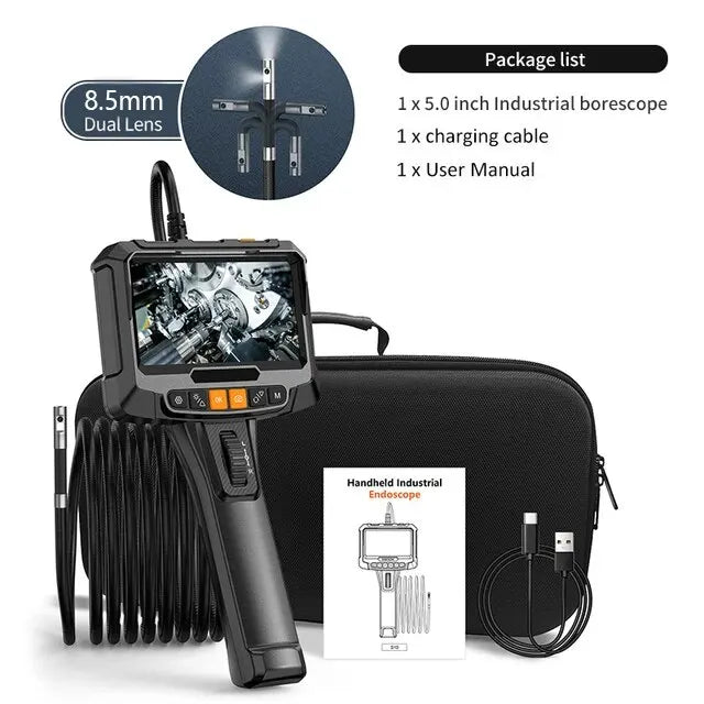 360° Articulating Industrial Endoscope 5" IPS 1080P by HitMyNeed
