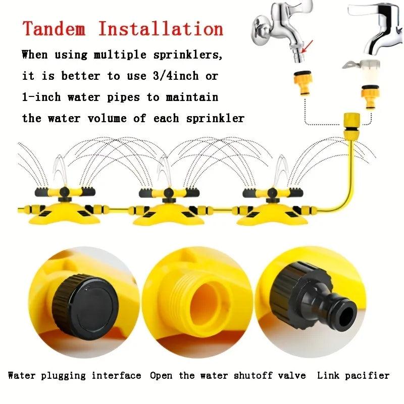 360° Automatic Rotating Trigeminal Garden Sprinkler by HitMyNeed