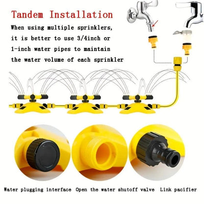 360° Automatic Rotating Trigeminal Garden Sprinkler by HitMyNeed