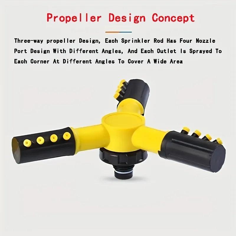 360° Automatic Rotating Trigeminal Garden Sprinkler by HitMyNeed