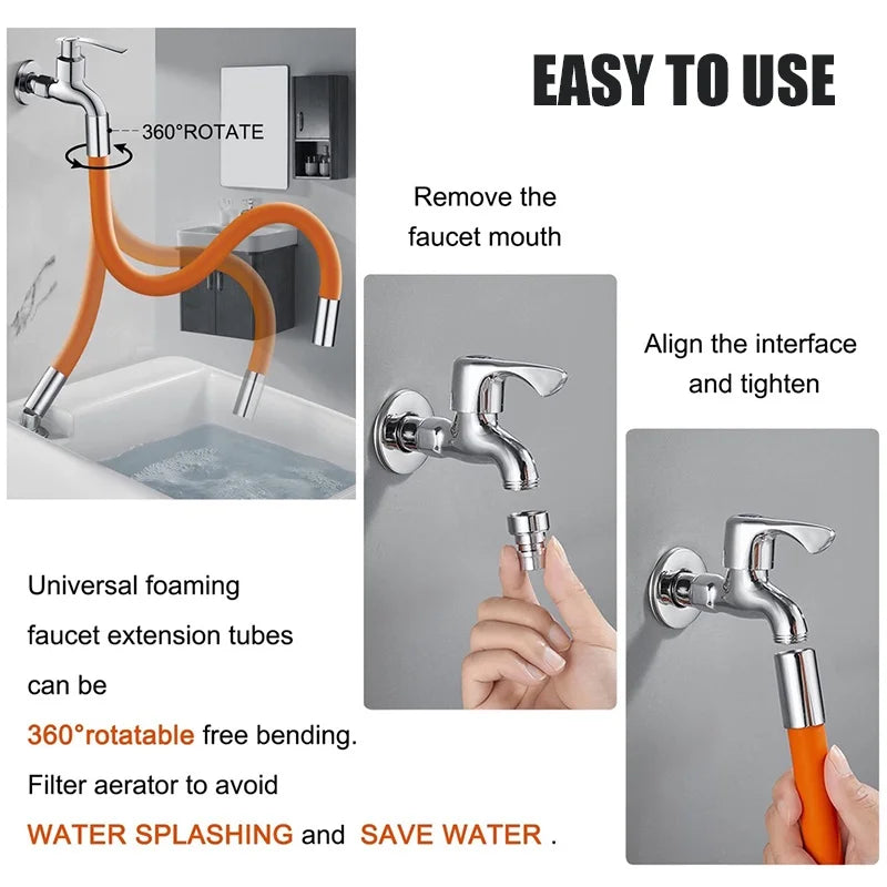 360° Kitchen & Bathroom Faucet Extension Hose by HitMyNeed