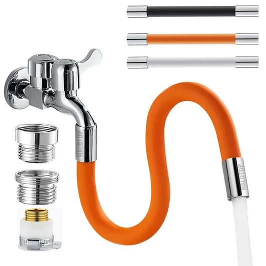 360° Kitchen & Bathroom Faucet Extension Hose Orange 20cm by HitMyNeed