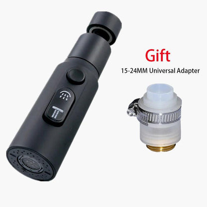 360° Rotating Faucet Extender with 3-Mode Aerator black by HitMyNeed