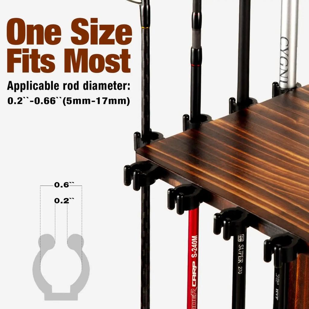360° Rotating Fishing Rod Rack Floor Stand for 16 Rods by HitMyNeed