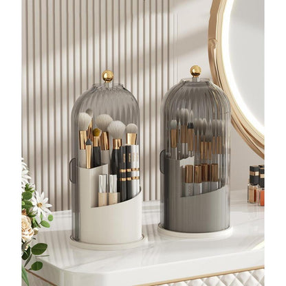 360° Rotating Makeup Brush Holder with Dustproof Cover by HitMyNeed