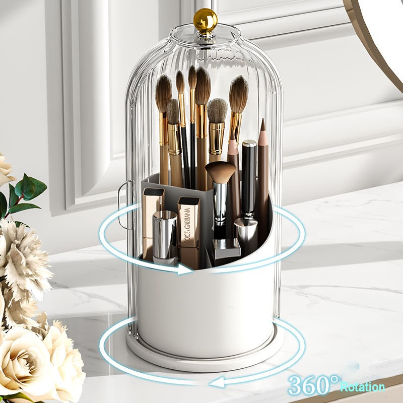 360° Rotating Makeup Brush Holder with Dustproof Cover by HitMyNeed