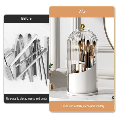 360° Rotating Makeup Brush Holder with Dustproof Cover by HitMyNeed