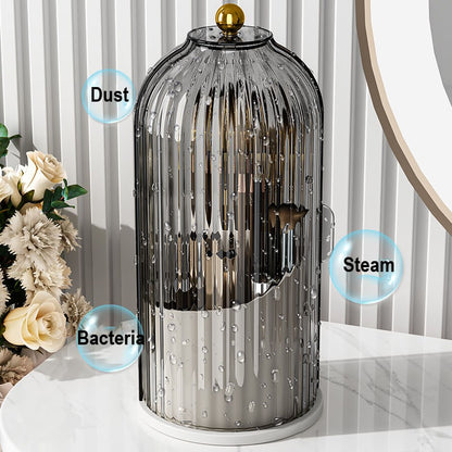 360° Rotating Makeup Brush Holder with Dustproof Cover by HitMyNeed