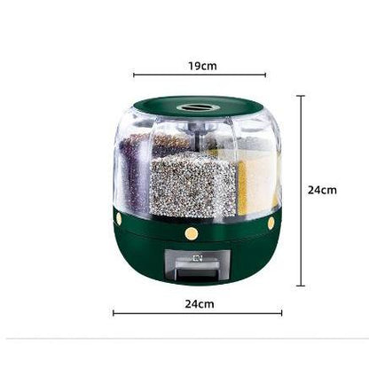 360° Rotating Rice & Cereal Dispenser Container green by HitMyNeed