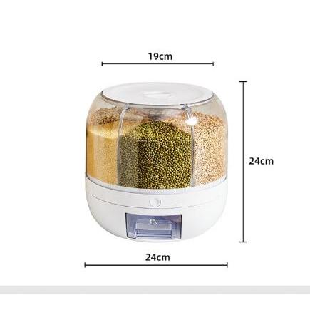 360° Rotating Rice & Cereal Dispenser Container white by HitMyNeed