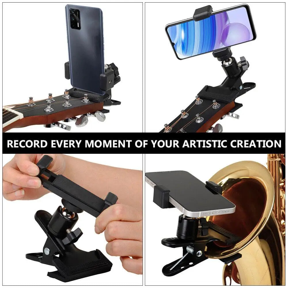 360° Rotating Universal Guitar Phone Holder Stand by HitMyNeed