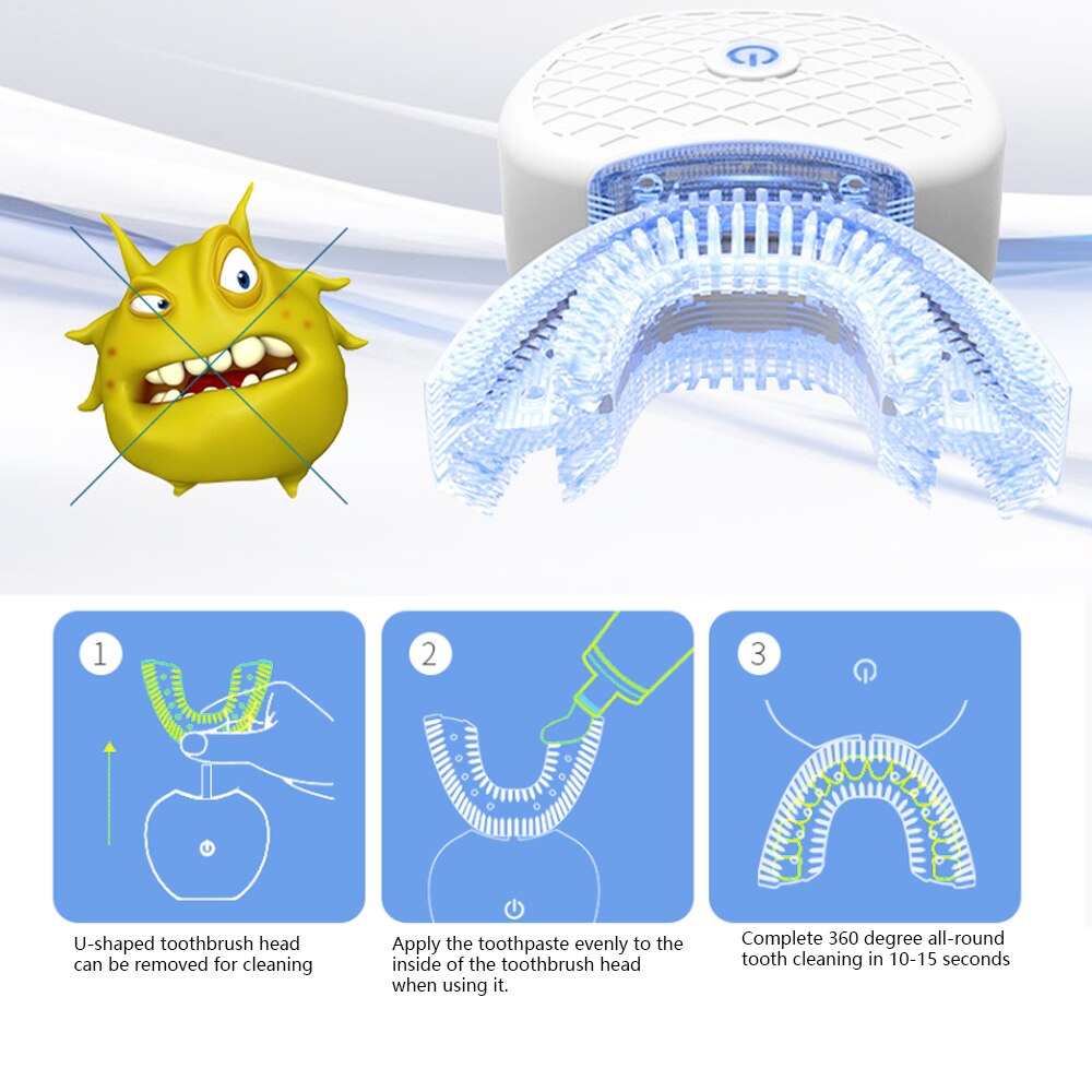 360° U-Shaped Mouthpiece Toothbrush by HitMyNeed