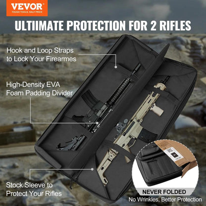 36/42" Tactical Double Rifle Bag with Lockable Zippers by HitMyNeed