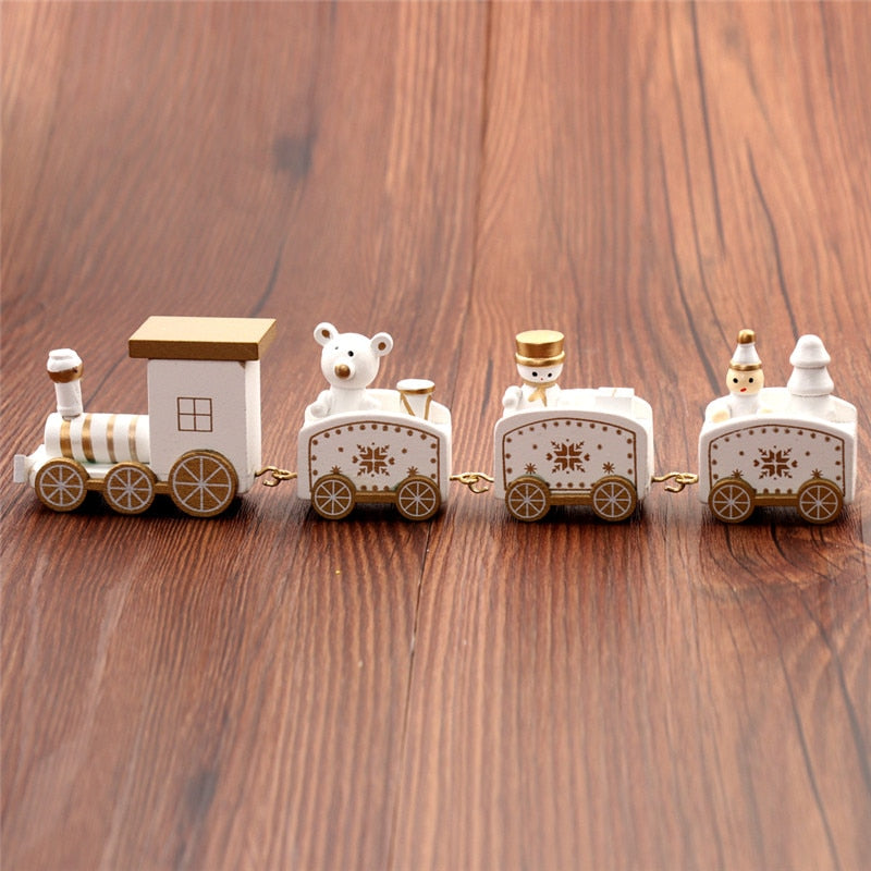 Wooden Christmas Train Table Decoration