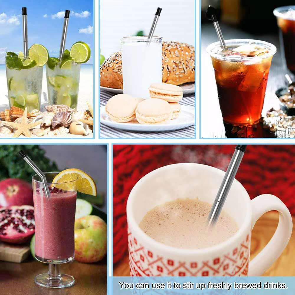 Foldable Reusable Metal Drinking Straw Set