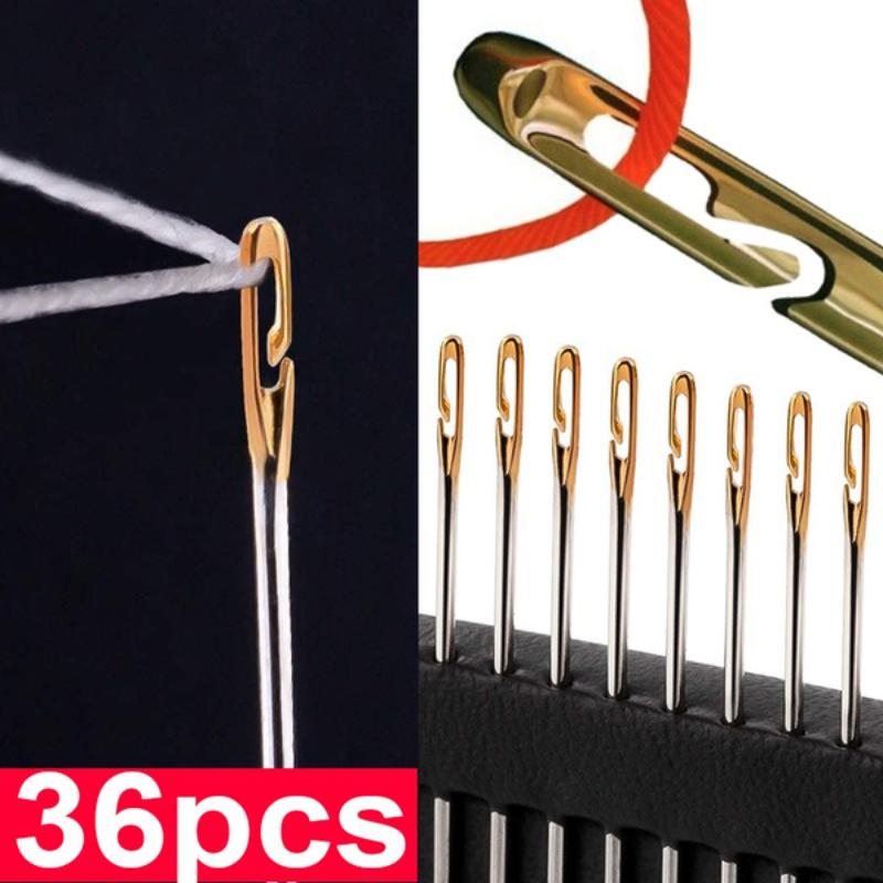 36pcs Side-Threading Stainless Steel Sewing Needles by HitMyNeed