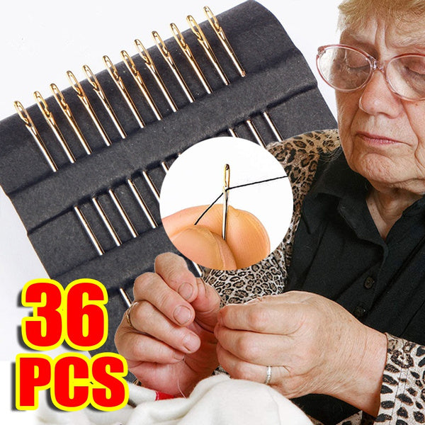36pcs Side-Threading Stainless Steel Sewing Needles by HitMyNeed