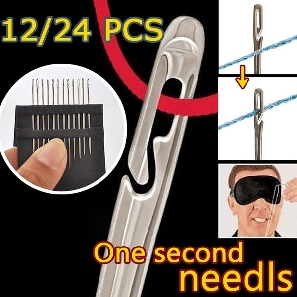 36pcs Side-Threading Stainless Steel Sewing Needles by HitMyNeed