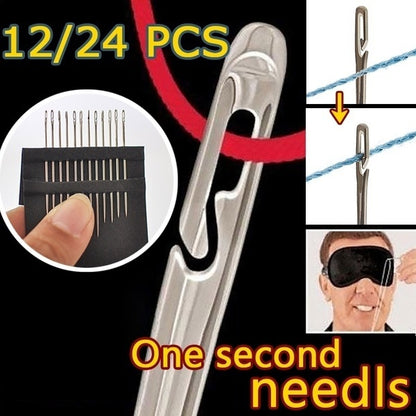 36pcs Side-Threading Stainless Steel Sewing Needles by HitMyNeed