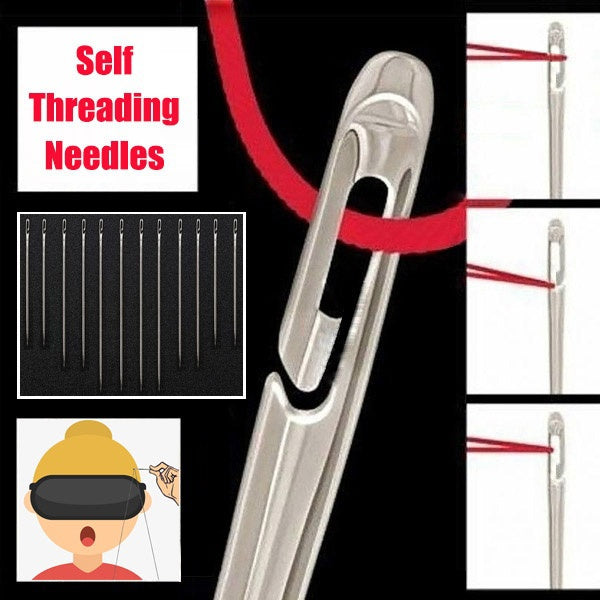 36pcs Side-Threading Stainless Steel Sewing Needles by HitMyNeed