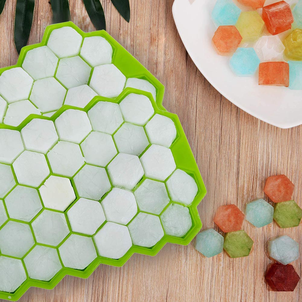 37-Cavity Honeycomb Silicone Ice Cube Tray with Lids by HitMyNeed