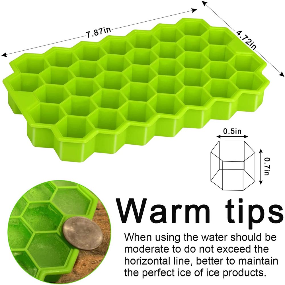 37-Cavity Honeycomb Silicone Ice Cube Tray with Lids by HitMyNeed