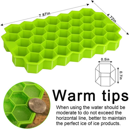 37-Cavity Honeycomb Silicone Ice Cube Tray with Lids by HitMyNeed