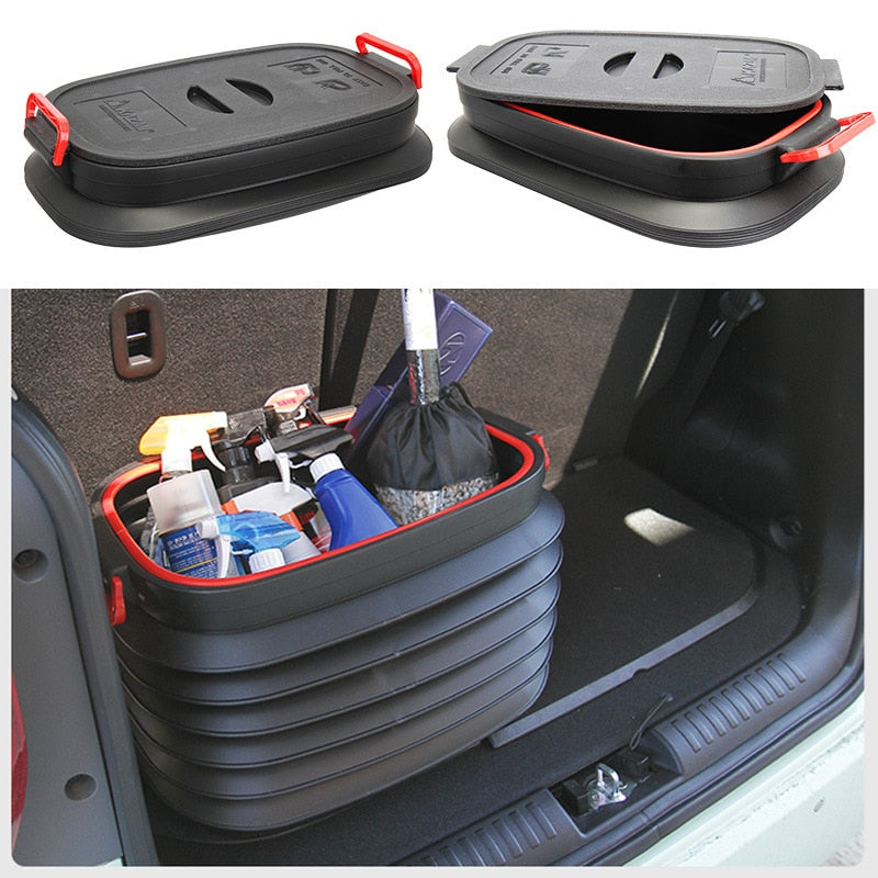 37L Large Collapsible Storage Bin / Bucket with Lid - Space Saving Gear by HitMyNeed