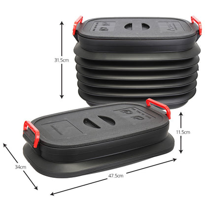 37L Large Collapsible Storage Bin / Bucket with Lid - Space Saving Gear by HitMyNeed
