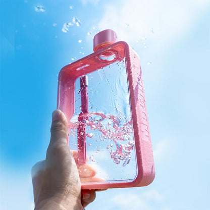 380ml Flat Square Water Bottle with Strap by HitMyNeed