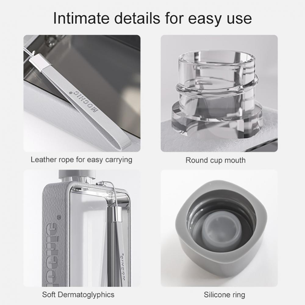 380ml Flat Square Water Bottle with Strap by HitMyNeed
