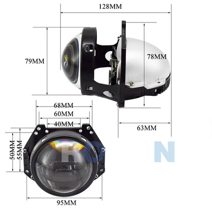 3.0" Bi-LED Projector Headlights 3R G5 D19T 90W Pair by HitMyNeed