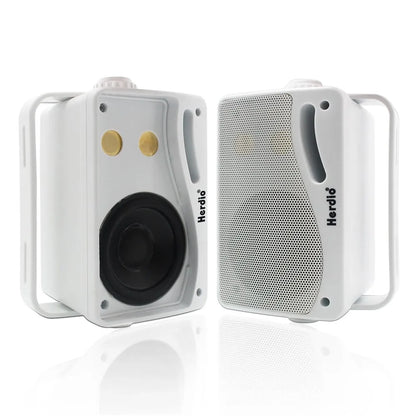 3.5" 200W 3‑Way Waterproof Wall Mount Outdoor Speakers by HitMyNeed