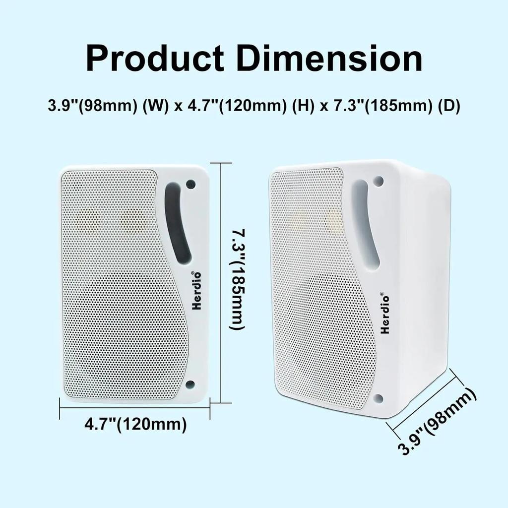 3.5" 200W 3‑Way Waterproof Wall Mount Outdoor Speakers by HitMyNeed