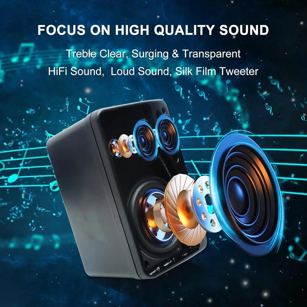 3.5" 200W 3‑Way Waterproof Wall Mount Outdoor Speakers by HitMyNeed