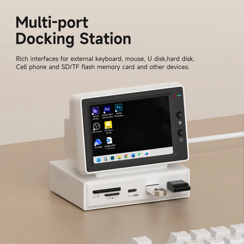 3.5" IPS AIDA64 Mini Performance Monitor with USB‑C Hub by HitMyNeed