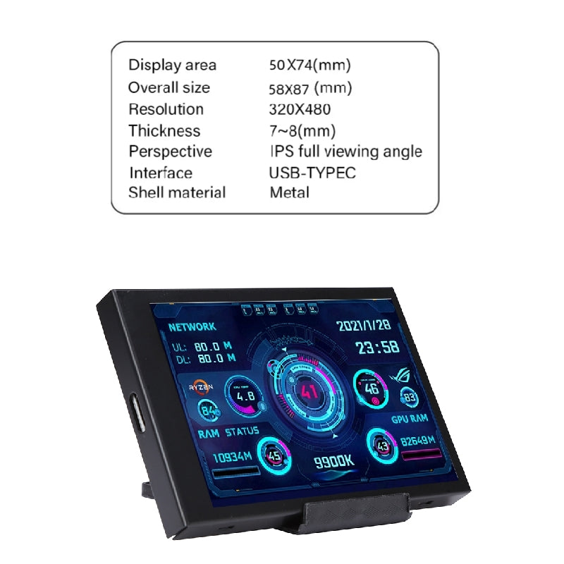3.5" USB Type‑C IPS Secondary Hardware Monitor by HitMyNeed