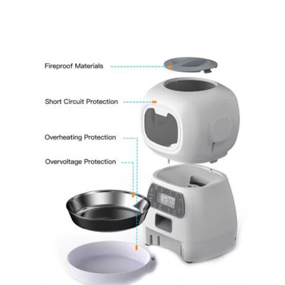 3.5L Automatic Pet Feeder with Timer & Steel Bowl by HitMyNeed
