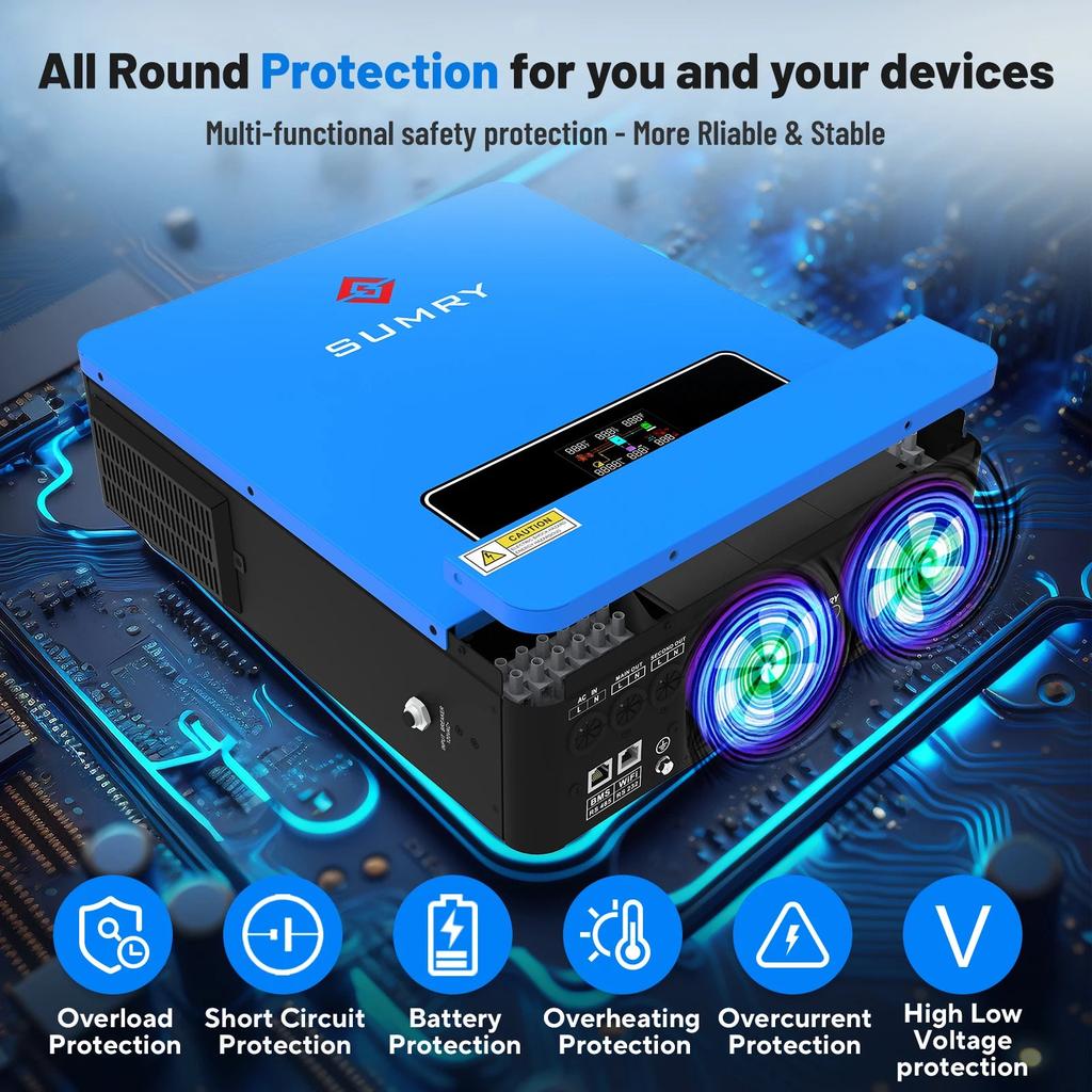 3.6kW 24V Hybrid Solar Inverter 120V Dual Output MPPT by HitMyNeed