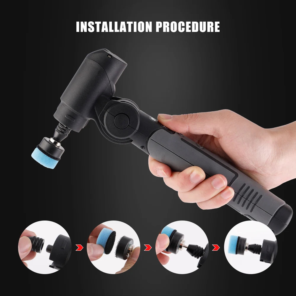 3.7V Cordless Mini Dual Action Car Polisher Kit by HitMyNeed