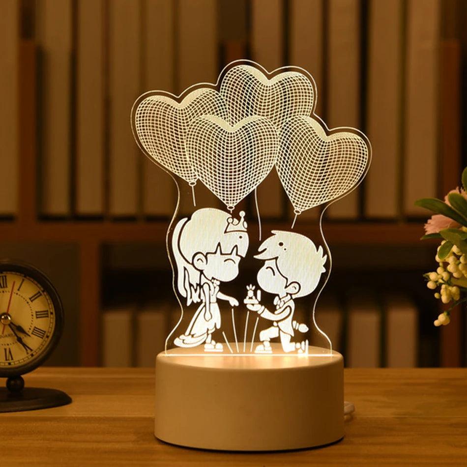 3D Acrylic USB LED Night Light Neon Sign by HitMyNeed