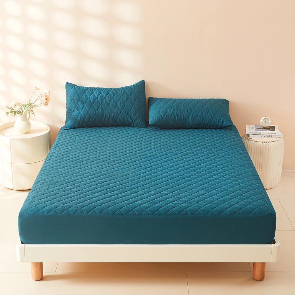 3D Air Fabric Waterproof Thick Mattress Protector dark-green 90x200x30cm by HitMyNeed