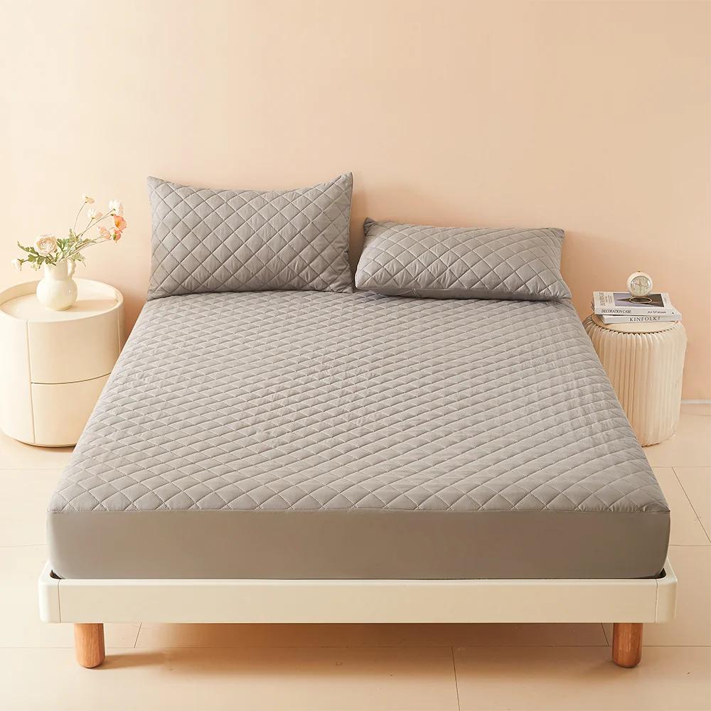 3D Air Fabric Waterproof Thick Mattress Protector light-grey 200x200x30cm by HitMyNeed