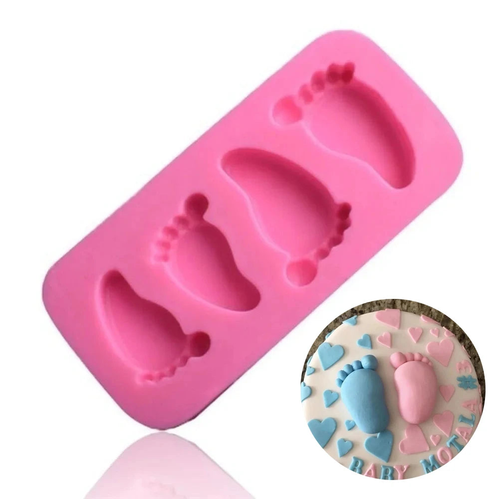 3D Baby Feet Silicone Mold for Chocolate & Fondant by HitMyNeed