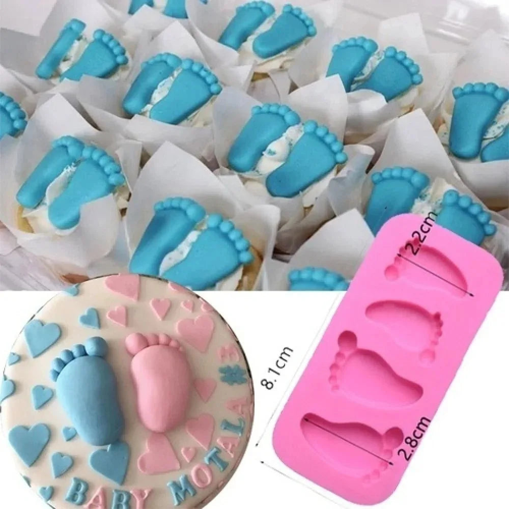 3D Baby Feet Silicone Mold for Chocolate & Fondant by HitMyNeed