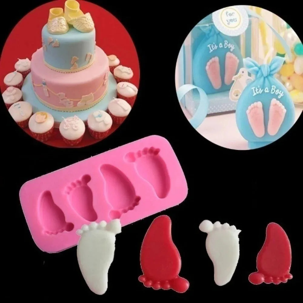 3D Baby Feet Silicone Mold for Chocolate & Fondant by HitMyNeed