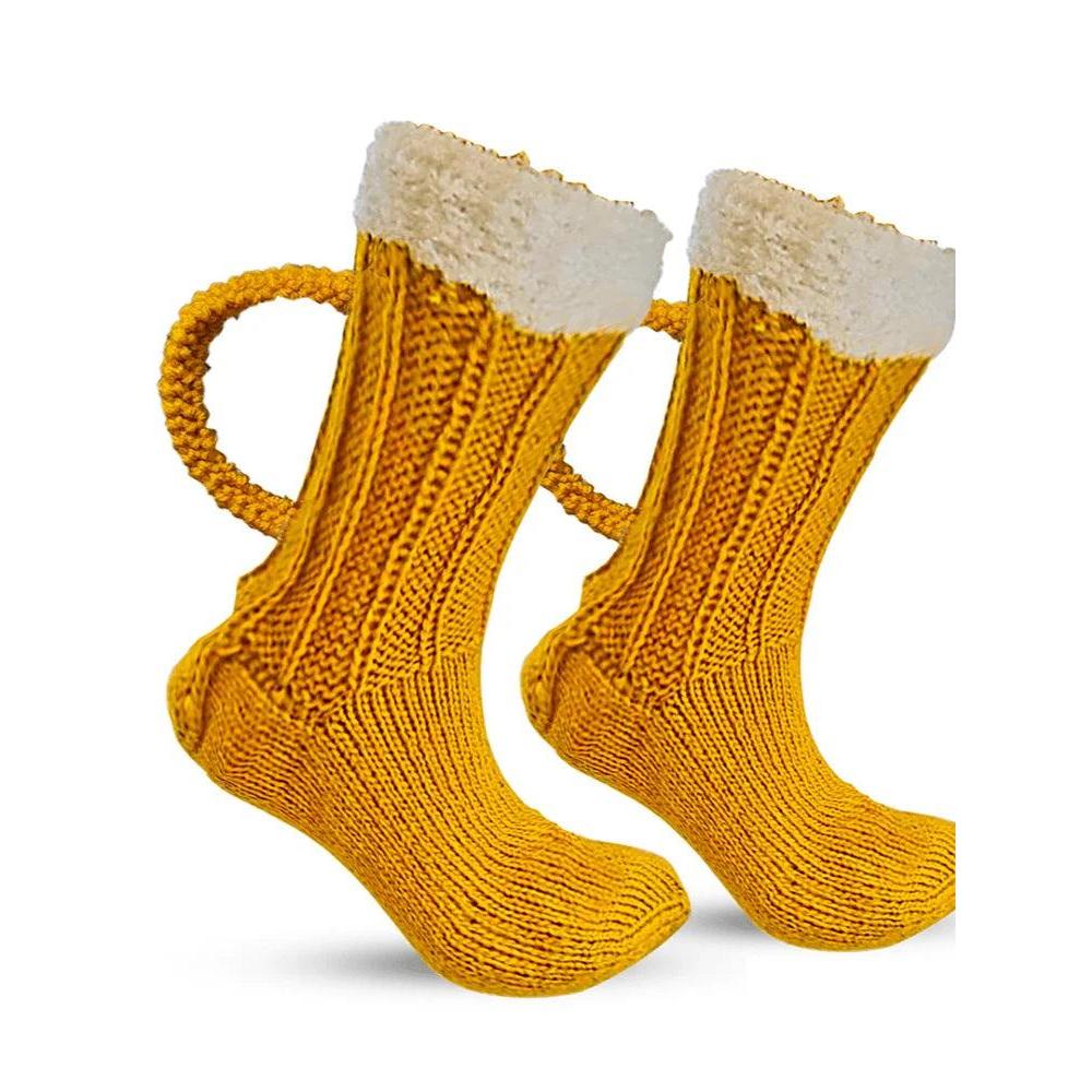 3D Beer Mug Christmas Knit Socks Unisex by HitMyNeed