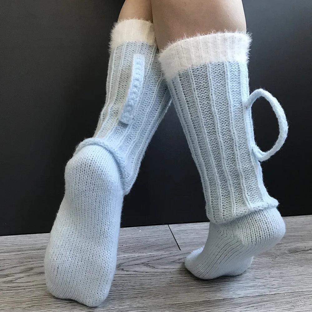 3D Beer Mug Christmas Knit Socks Unisex by HitMyNeed